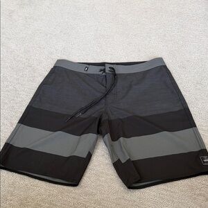 Men's Black and Gray Swim Shorts VANS